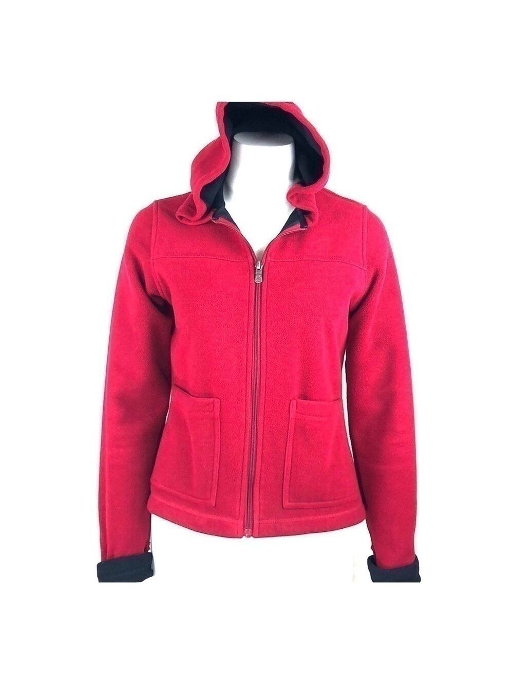 EUC-B.C.CLOTHING Fleece Hoodie Red/Black.Very warm